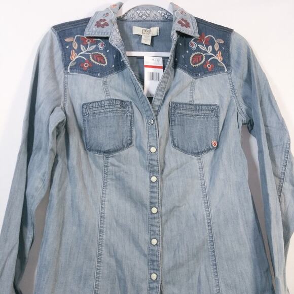 Vintage America Blues Sinclair Blue Embroidered Button Up Shirt Size XS - Picture 4 of 11